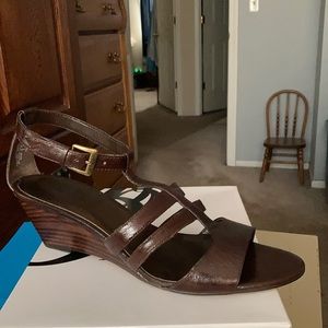 Nine West brown wedge sandals